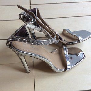 Crystal Linned Silver Heels